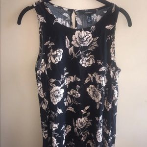 Cream and Black Floral Dress/Top